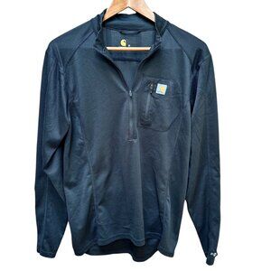 Carhartt Shirt Force Quarter-Zip Long‎ Sleeve Black Outdoor Sporty Mens M